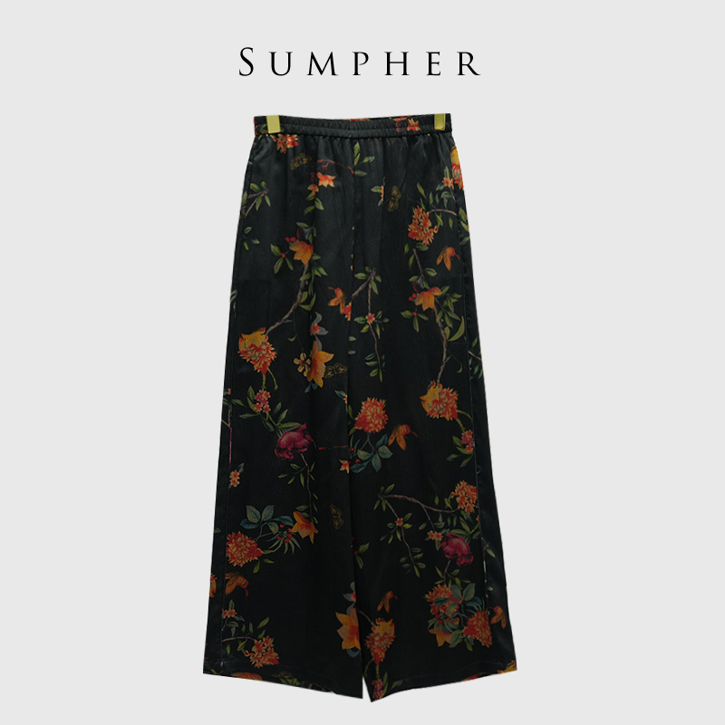 【遇见天XYS】精选新款高端国风时尚气质黄花色裤子-10062B-3