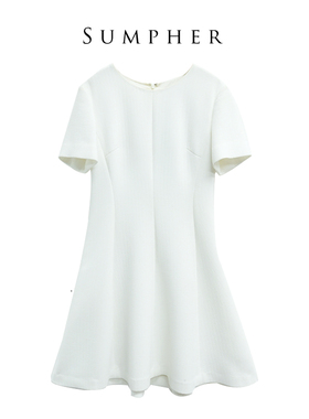 卡利亚里品牌撤柜折扣高端时尚气质百搭白色连衣裙A34-L0027