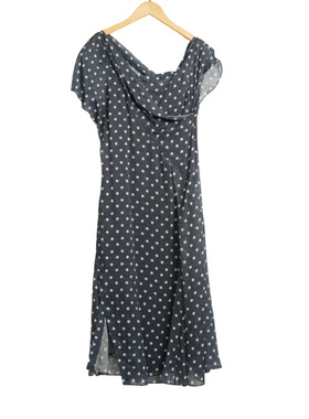 【卡利亚里】A2折扣女装高端洋气百搭气质蓝白色连衣裙-L0037