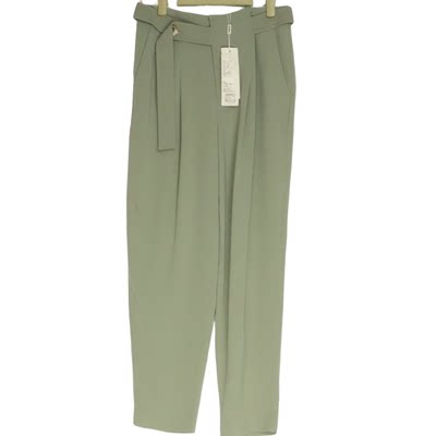 LAPORA丽莫品牌撤柜折扣女装气质时尚休闲绿色长裤A1-1340
