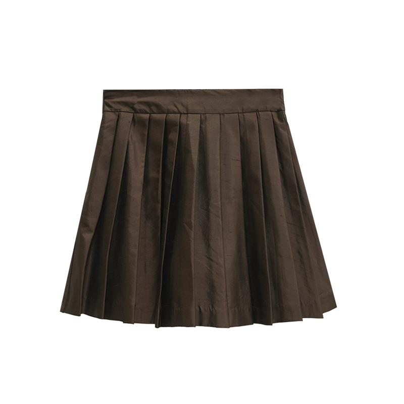 【莹莹高定】新品国风高定款新中式高端大气棕色半裙-6A561