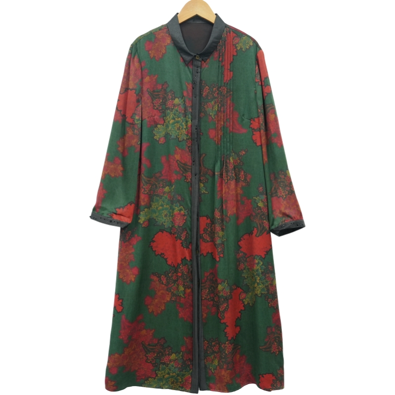 【遇见天XYS】精选新款高端国风气质绿花色连衣裙-10715-2F