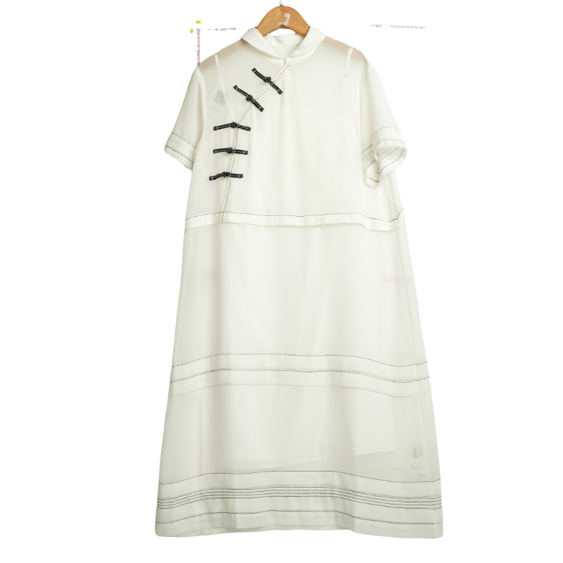 【佗寂】A2装新款高端洋气通勤气质白色连衣裙-2L255