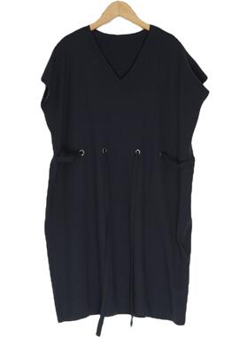 睐牌精选品牌女装高端休闲时尚气质百搭女藏蓝色连衣裙睐A3-19362