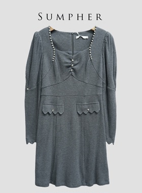 【广州杰哥Jack】Sumpher CC家专柜新款时尚灰色连衣裙-0522042