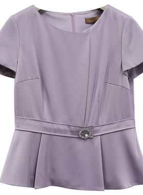 慕天姿精选品牌女装高端时尚气质百搭紫色外套慕天姿A2-18219