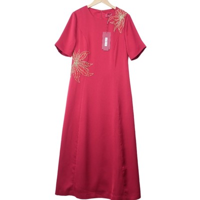 【六礼】精选品牌女装高端时尚气质百搭红色连衣裙A1-17108