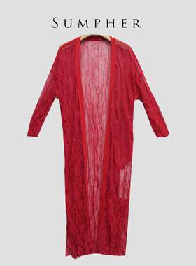 【广州杰哥Jack】Sumpher噢家专柜新款百搭红色针织开衫-2W81