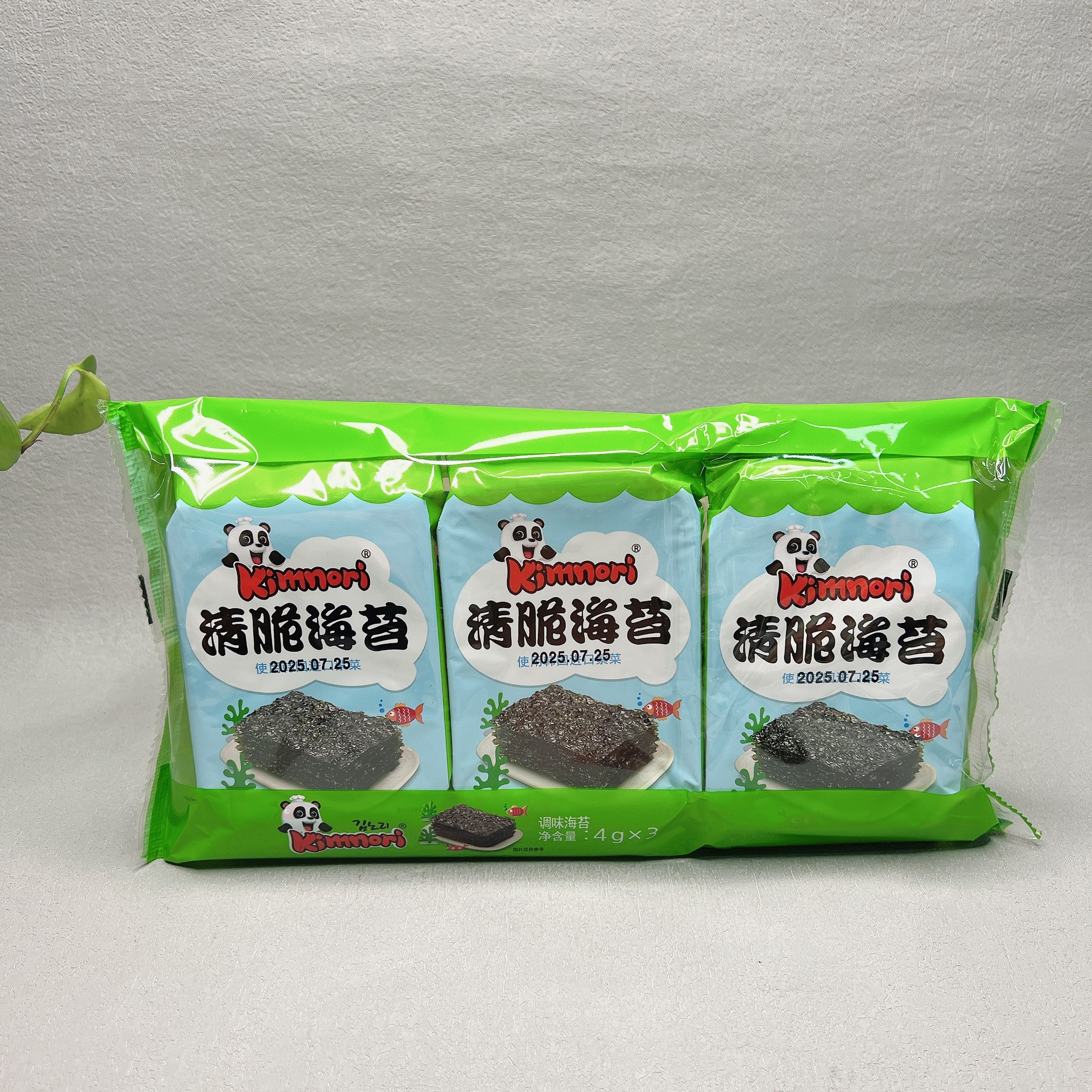 临期 韩国进口kimnori清脆海苔4gx3/袋即食休闲零食寿司包饭