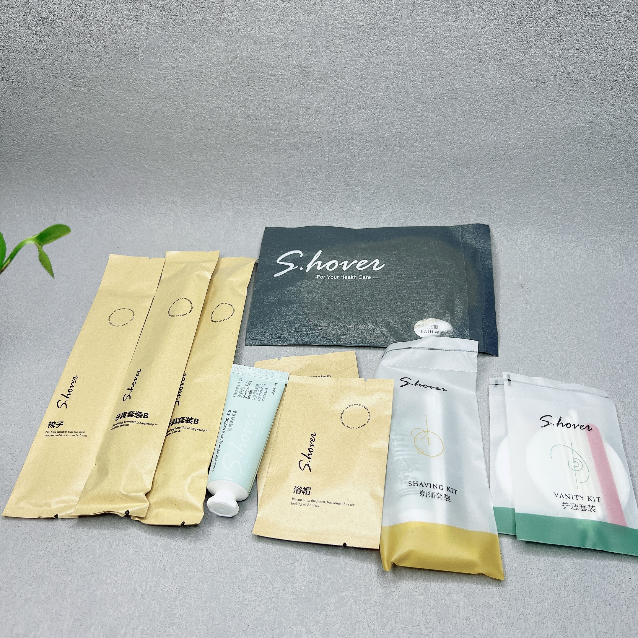 一次性洗漱用品套装牙刷牙膏浴帽剃须膏便携出差旅行装