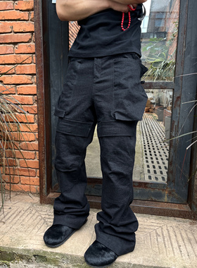 FARSTA多口袋裁片cargo重工水洗工装裤男女情侣同款