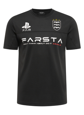 FARSTA 25ss标语刺绣恶搞logo网眼重磅美式复古球衣正肩短袖