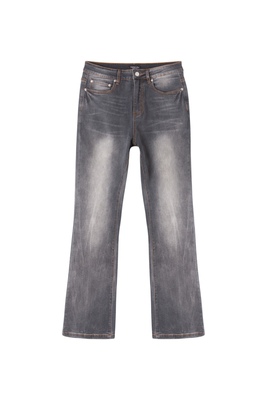 FARSTA水洗黑闪电纹微喇Vintage水洗做旧黑色12oz牛仔裤CleanFit