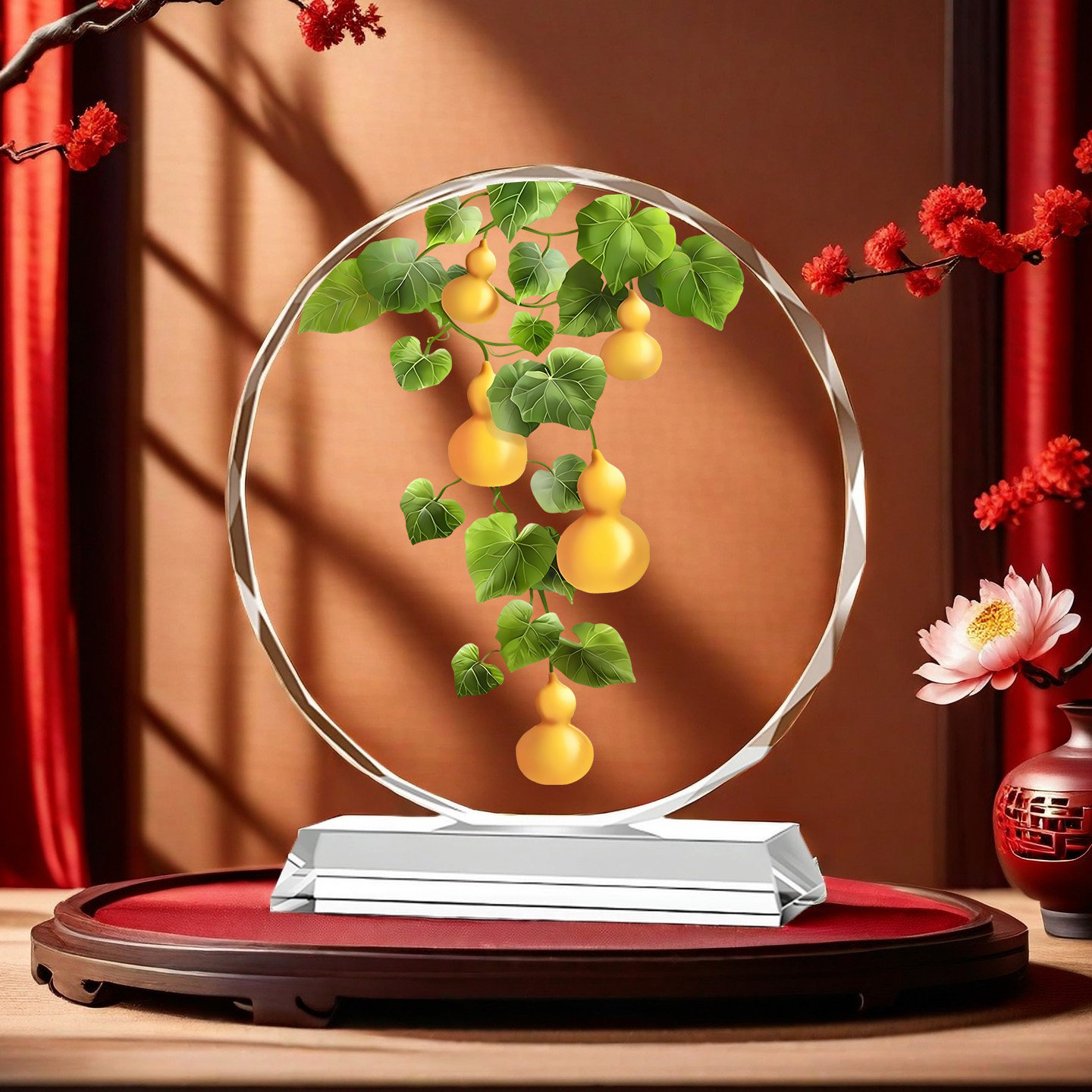 五福临门水晶摆件招财葫芦旺宅家居饰品新房客厅玄关酒柜乔迁礼品,家居饰品,桌面摆件,淘宝优惠券,粉丝福利购,淘宝优惠卷