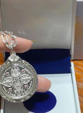 王嘉尔同款泰国佛牌项链四面佛银色版托尼贾吊坠百搭泰国古风特色