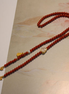 如意平安锁包双耳型挂链黄金锁蜜蜡吊坠项链挂绳新中式百搭配饰女