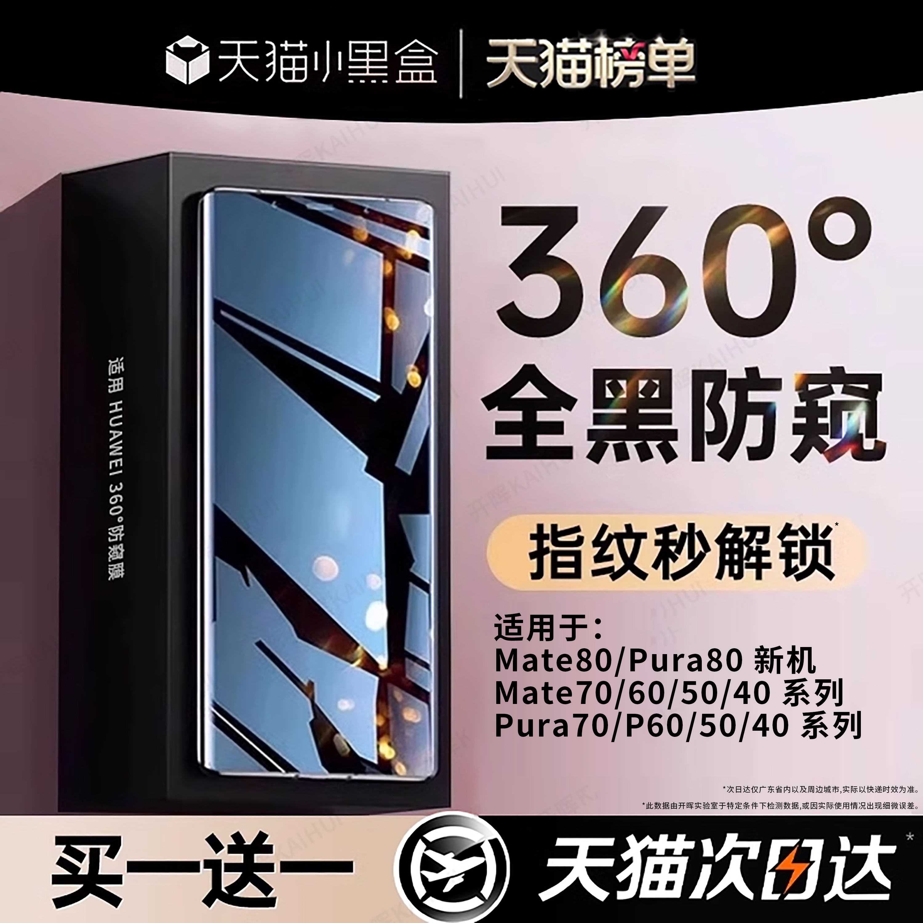 【顶配360°防窥膜】指纹秒解锁