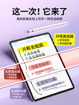 适用iPad类纸膜Air5磁吸式可拆卸10Pro2022新款9平板mini6磨砂8苹果2021手写7第十代11寸4画画3纸质贴钢化膜2