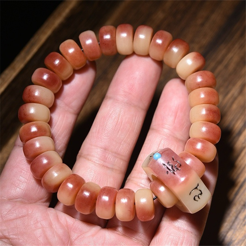 满血骆驼骨车轮珠手链复古文玩