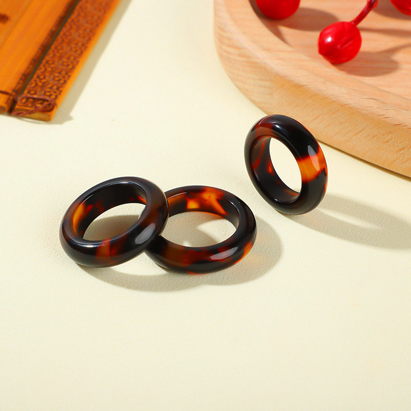 玳瑁色戒指男女款情侣指环送礼