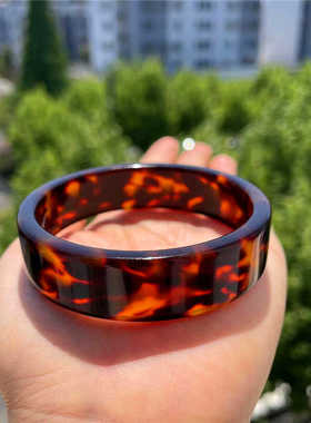 清热镇惊宽版玳色壳62圈口手镯