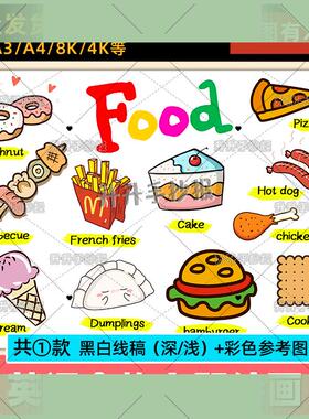 food英语美食手抄报小学生食物饮料冰淇淋小报英语电子版a348k