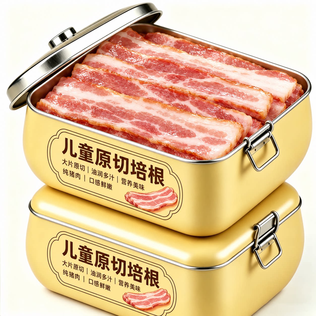 儿童培根原切官方旗舰店烟熏厚切培根三明治专用无添加营养早餐吃