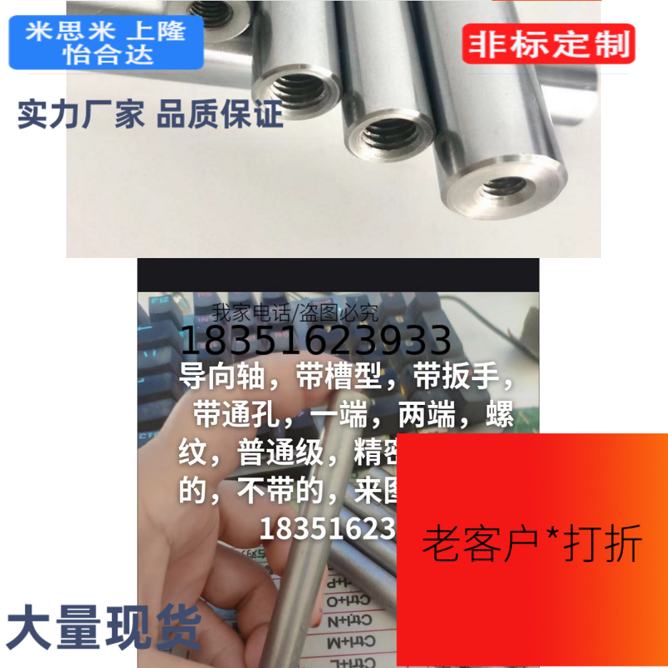 SCQ01导向轴 SCQ06一端内螺纹短型两端内螺纹短型 g6 SCP01 SCP06