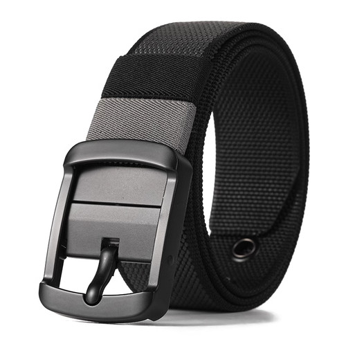 加厚双面尼龙皮带男士休闲旋转针扣帆布腰带百搭工装牛仔裤裤带潮