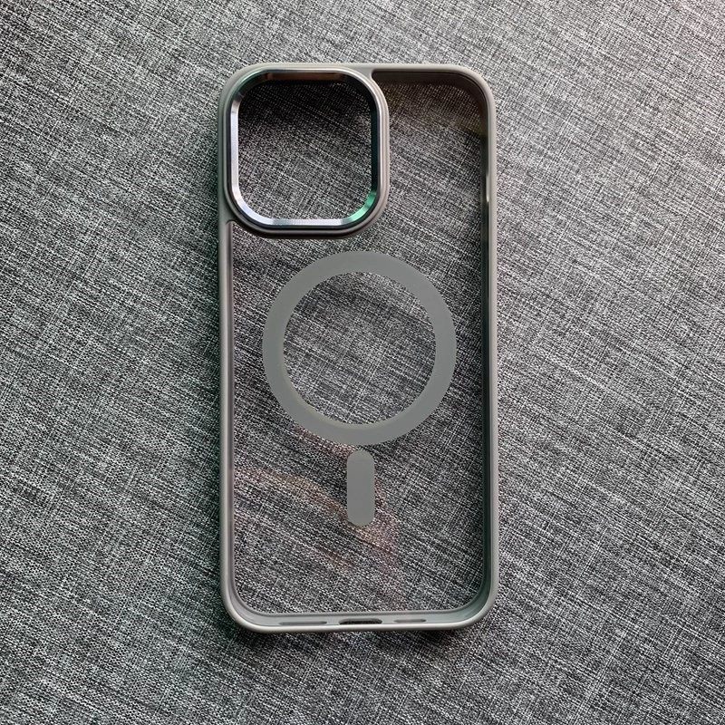 森爽 金属按键镜头框磁吸适用iPhone17Promax手机壳15无线充电定位苹果16Pro高透14亚克力12轻奢防摔13高档硬