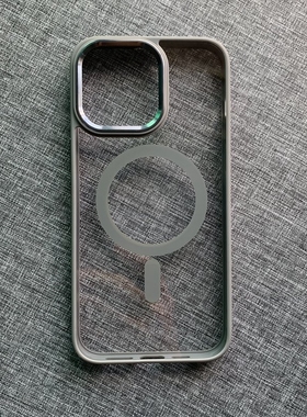 森爽 金属按键镜头框15磁吸适用iPhone17Promax手机壳苹果16Pro高透14亚克力12轻奢11防摔13高档硬magsafe男