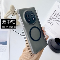 森爽 简约双中轴磁吸适用Find N5手机壳n3保护套硬壳高级磨砂无线充电定位Xfold5男女Fold3pro高级vivo折叠屏