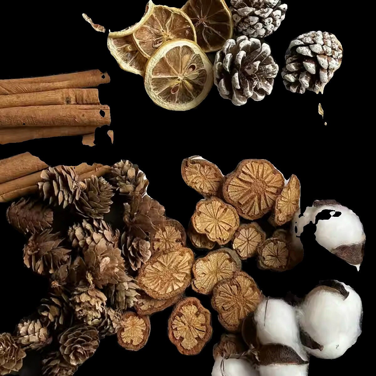 干花干果壳材料套装多种复古材料包干燥DIY松果植物天然橡果橱窗