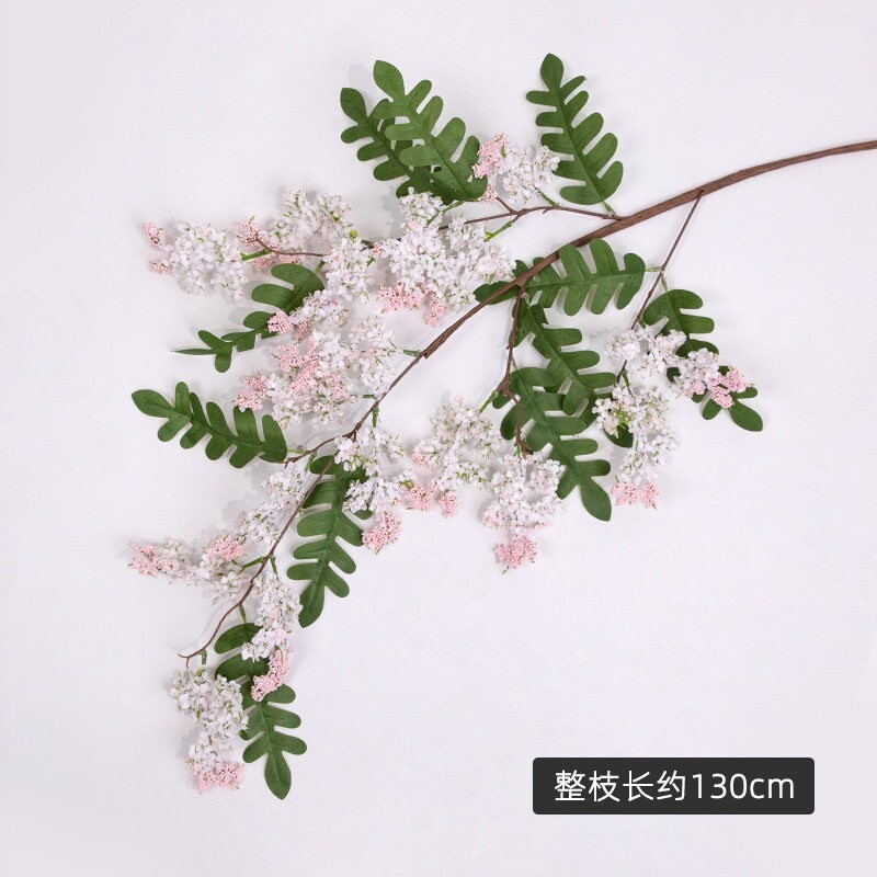 槐蕊仿真花复古法式茶几装饰家居陶瓷桌面中式插花工艺品花瓶拍摄