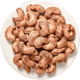 带皮大腰果仁500g原味盐焗整箱休闲小吃年货紫皮干果坚果零食袋装