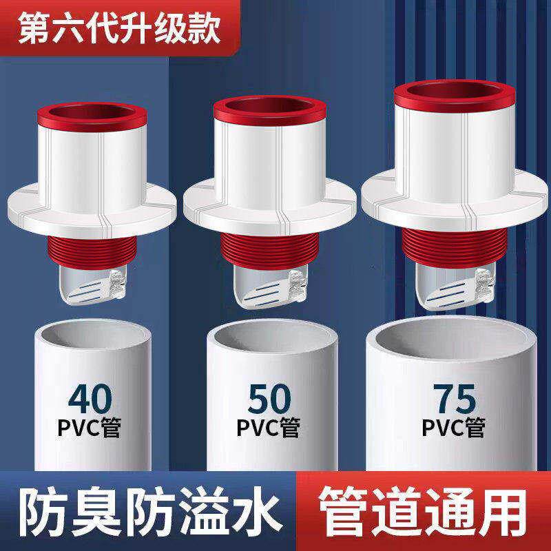 加厚防臭下水封口盖 厨房下水管防返臭密封塞 多管道适用ABS材质