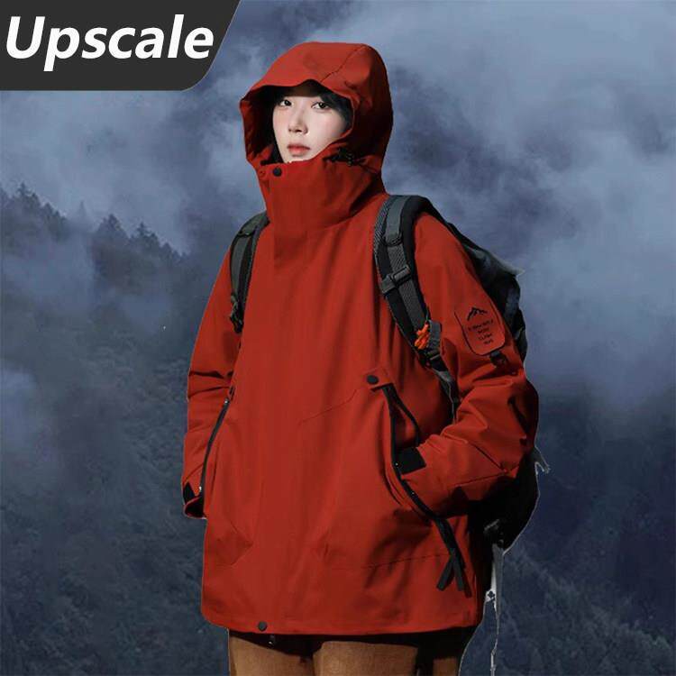 德国UP三合一冲锋衣女款红色秋冬款风衣外套男款户外情侣潮登山服