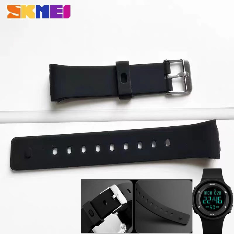 原装Skmei时刻美1445 1973电子运动防水手表黑色表带硅胶柔软配件