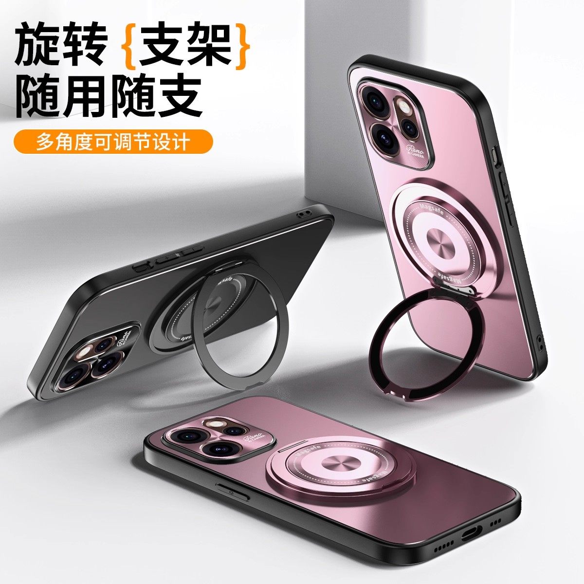 适用OPPOReno15手机壳新款Reno15外壳带支架Reno15超薄磨砂保护壳oppo手机套P软壳金属镜头高级硅胶指环por