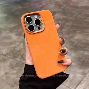 ins星宇橙磁吸MagSafe法兰绒适用于苹果16ProMax手机壳iphone15pm新款 16pro防指纹14男女13情侣高级plus防摔p