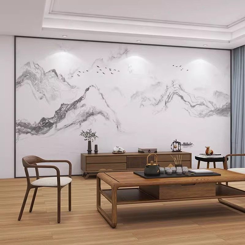 山水墙板扣板高级感大理石护墙板