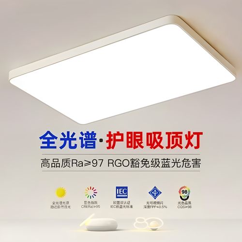 超薄led吸顶灯简约现代主卧室客厅灯走廊厨房阳台全光谱北欧灯具