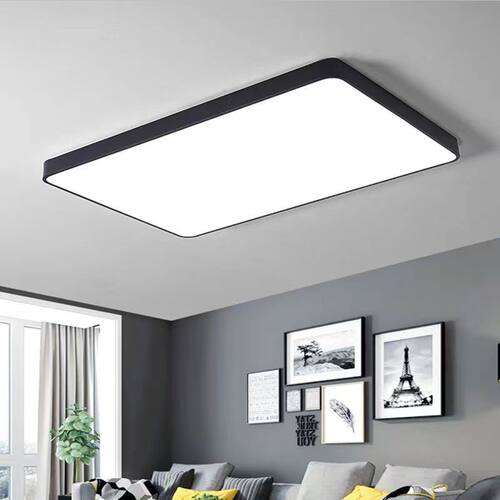 长方形led客厅灯套餐组合简约护眼卧室灯房间黑白方型吸顶灯遥控