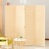 竹编中式 屏风隔断移动折屏折叠遮挡隔断墙客厅简约现代实木田园风