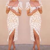 condole dress belt Slit Sexy women Bohemian Print 吊带连衣裙