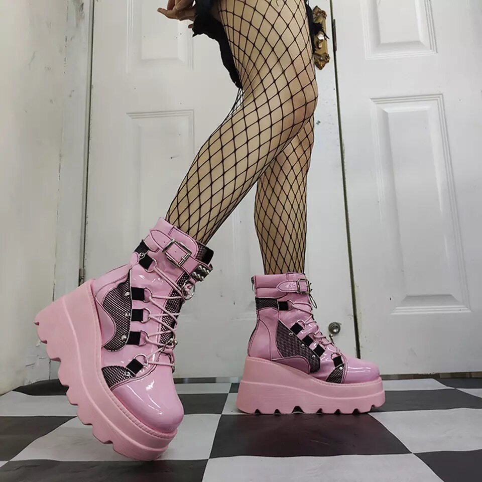cos厚底短靴骑士朋克女靴