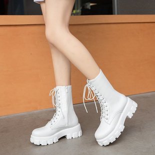 女中筒靴粗跟机车靴马丁靴women Motorcycle boots martin boots