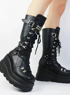 women platform boots  knight boots martin boots大码43骑士靴