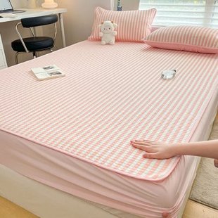 冰丝乳胶凉席床笠单件夹棉加厚席梦思床垫保护罩防尘床单床罩床套