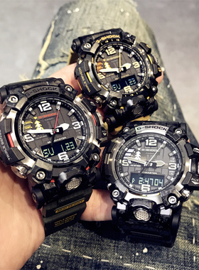 卡西欧G-SHOCK二代大泥王太阳能电波碳纤维防水手表男GWG-2000